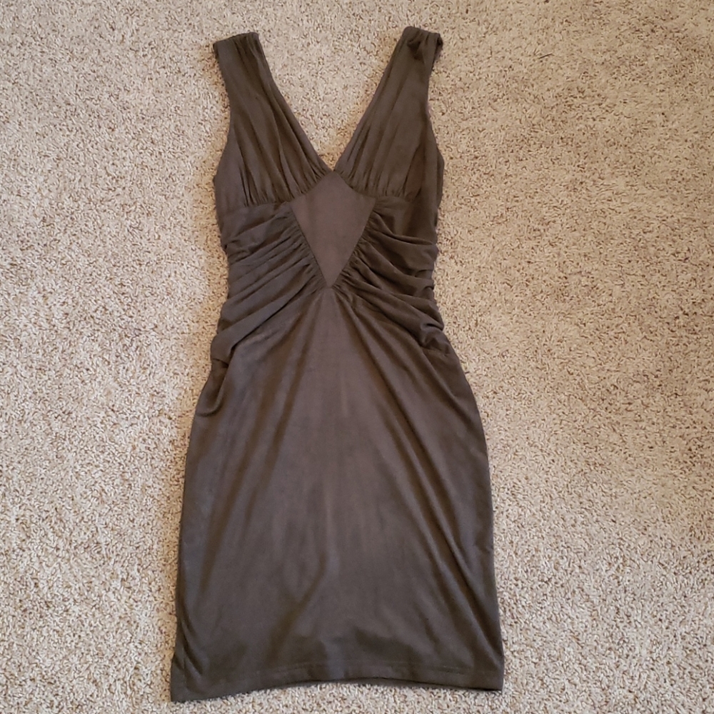 Bebe Gray Suede Dres Size Small